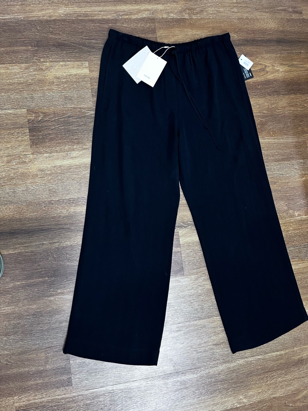NWT Toteme Black Wide-Leg Trousers with Drawstring Size Medium